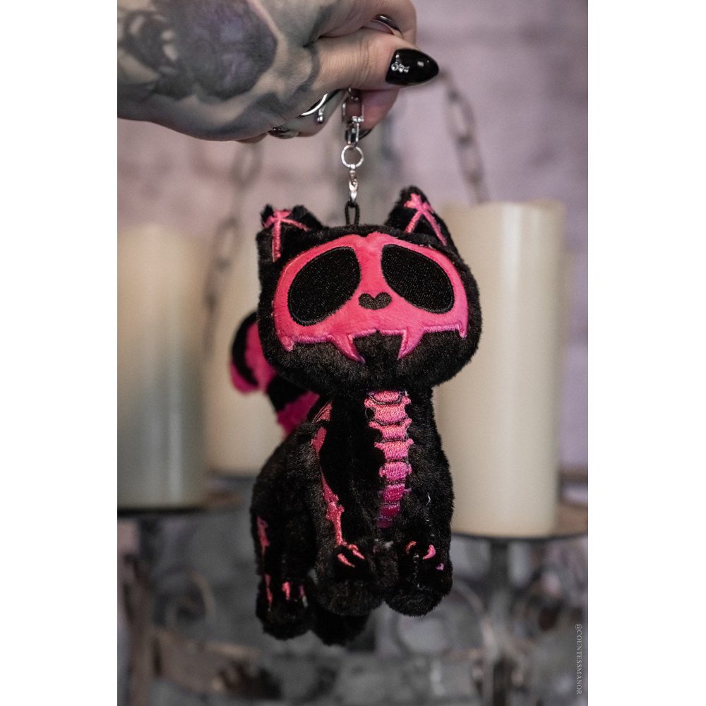 Vampire Freaks - Bubblegum Skelekitty Plush 3DSchlÃ¼sselbund - Schwarz/Rosa